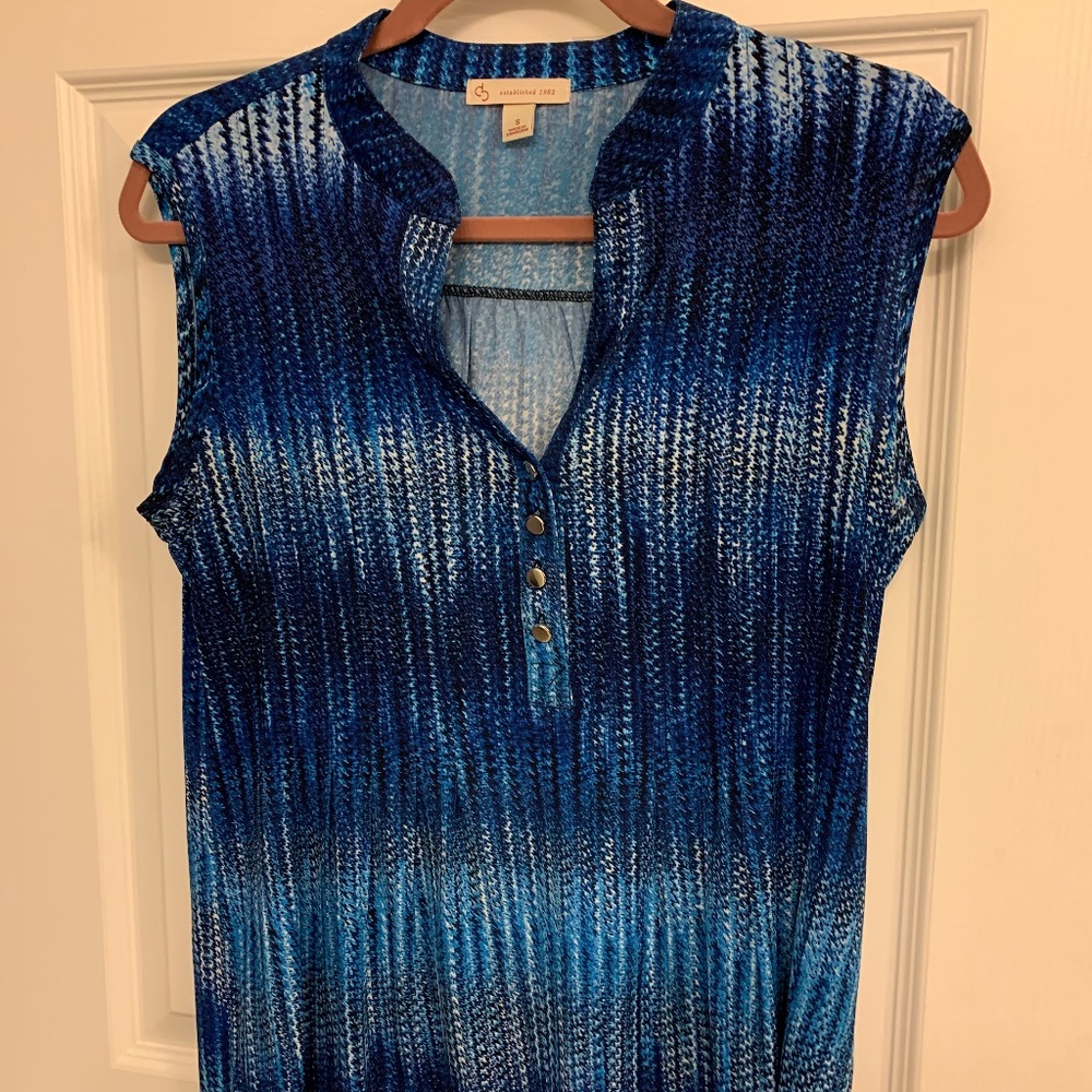 😎 Summer Sleeveless Blue Tank, New!